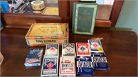 Cigar box & playing cards