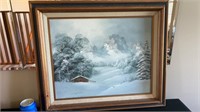 Winter scene painting