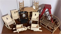 D2)  Dolls: Doll furniture- table & chairs, sofa,