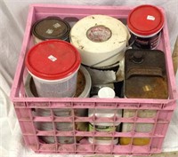 NW). CRATE OF PAINTS, PUTTY, MISC