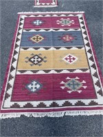 New Indo Kilim Flatweave Handmade Rug 4' x 6'