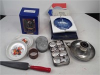 Misc kitchen items.  vintage canning lids