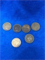 6- Indian Head Cents 1880-1908