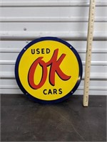 14" metal OK Used Cars sign