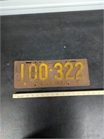 Single 1923 PA license plate