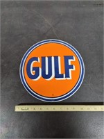 Gulf metal sign 11"