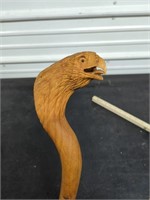 Carved wood eagle cane 40"