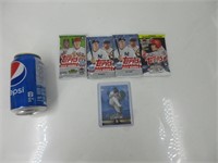 3 paquets de cartes de Baseball avec une carte ,