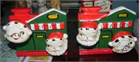 (2) Vintage Santa & Mrs Claus Salt & Pepper