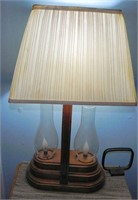 Vintage Table Lamp, Hurricane Light Base