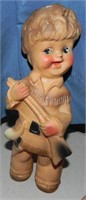 1950's Davy Crockett Rubber Squeaker Toy, 8.5"