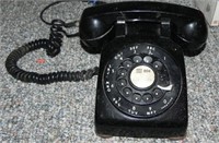 Vintage Black Rotary Dial Desk Phone