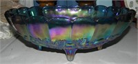 Vtg Indiana Carnival Glass Heritage Grape Console