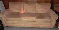 Nice Taupe/Tan Microfiber 3 Cushion Sofa