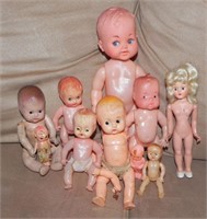 Lot of Various Vintage Plastic Baby Dolls
