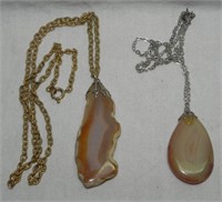 (2) Polished Banded Agate Necklaces