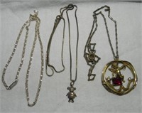 (3) Vintage Necklaces, Some Sterling
