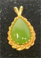 Jade and 14 K gold Pendant