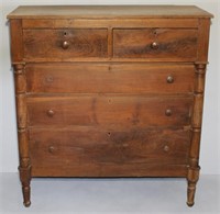 primitive southern walnut antique chest of drawers
