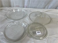 Pyrex and Glass Bake Pie Plates & 2 Pyrex Covers