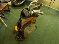 9 Golf Clubs w/Bag