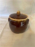 Pottery container with markings