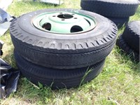 (2) 8.25x20 5 Bolt Truck Tires & Rims