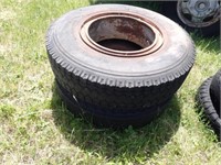 (2) 10.00xR20 Radial Semi Tires & Rims