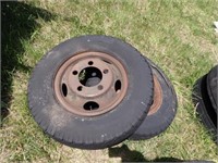(2) 5 Bolt 7.50x17 Truck Tires & Rims