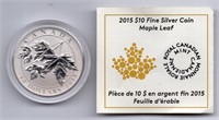 2015 Canada $10 Fine Silver Coin
