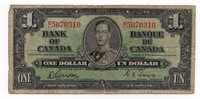 1937 Bank of Canada $1 Note