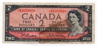 1954 Bank of Canada $2 Replacement Note
