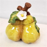 Pears Ceramic Cookie Jar, 9" X 9", glazed...