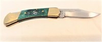 Lil Blue Ridge Couger 3" closed green handle knife