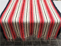Black, red, gray, off white,  40" X 84" afghan