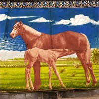 Pretty horse & colt wall hanging 40 X 58,