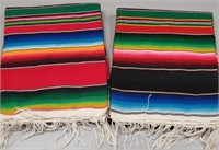 Vibrant colors, striped blankets, (2), 62" X 85"
