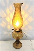Amber coin glass electric lamp, pretty!