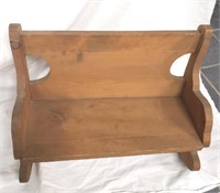 Doll wood rocking chair, love seat 17X14X11