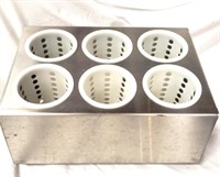 Stainless flatware holder & 6 removable plastic...