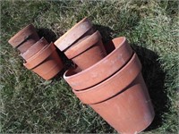 lot of clay pots, some cracks, but are intact
