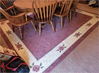 Mauve & cream color rose rug approx 8x12