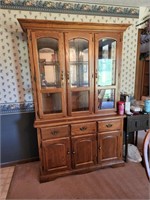Wooden China cabinet-lights up