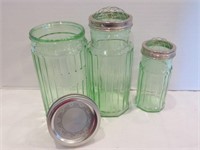 Green Glass Jar - 2 w/wire Frog Lids