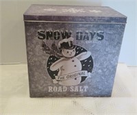 Snowy Days Galvanized Salt Container