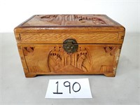 Small Carved Wood Chest