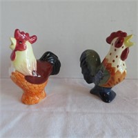 Pie Birds -Roosters - ceramic- 2 items-Vintage