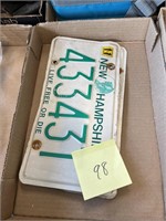 NEW HAMPSHIRE LICENSE PLATE LOT