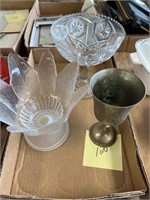 GLASS DISHES AND SILVER PLATED CHALET