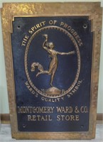 Bronze Montgomery Ward  Spirit of Progress Plaque